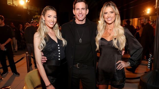 WEST HOLLYWOOD, CALIFORNIA - APRIL 30: (L-R) Heather Rae El Moussa, Tarek El Moussa, and Christina Haack attend HGTV's "The Flip Off" For Your Consideration Emmy Event at Pacific Design Center on April 30, 2025 in West Hollywood, California. (Photo by Phillip Faraone/Getty Images for HGTV)
