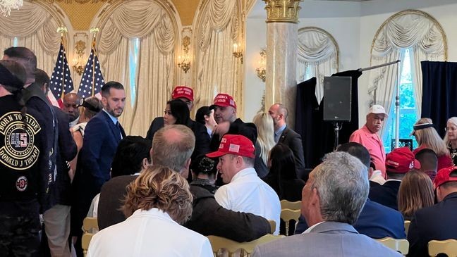 Donald Trump spoke at his home, Mar-a-Lago, in Palm Beach, on Tuesday morning, focusing heavily on border protection. (WPEC)