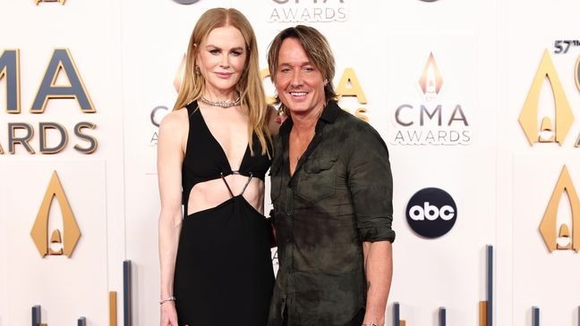 Nicole Kidman and Keith Urban at The 57th Annual CMA Awards at Bridgestone Arena in Nashville, Tennessee on November 8, 2023. (Photo by Christopher Polk/Variety via Getty Images)