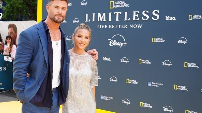 Chris Hemsworth and Elsa Pataky arrive for premiere of the National Geographic docu-series Limitless: Live Better Now, at Odeon Luxe, Leicester Square, London. Picture date: Thursday July 17, 2025. (Photo by Ian West/PA Images via Getty Images)
