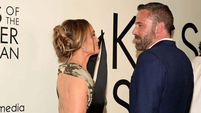 NEW YORK, NEW YORK - OCTOBER 06: (L-R) Jennifer Lopez and Ben Affleck attend the "Kiss Of The Spider Woman" New York Screening on October 06, 2025 in New York City. (Photo by Slaven Vlasic/Getty Images)