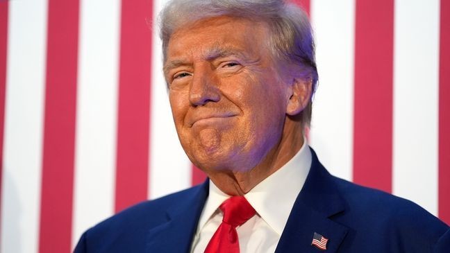 Republican presidential nominee former President Donald Trump speaks to the National Fraternal Order of Police fall meeting, Friday, Sept. 6, 2024, in Charlotte, N.C. (AP Photo/Evan Vucci)