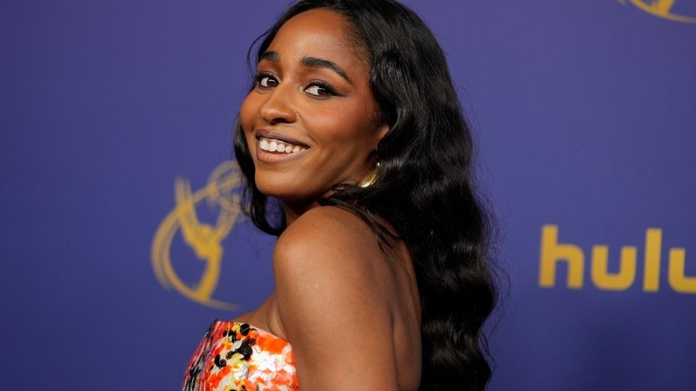 Ayo Edebiri arrives at the 76th Primetime Emmy Awards on Sunday, Sept. 15, 2024, at the Peacock Theater in Los Angeles. (AP Photo/Jae C. Hong)