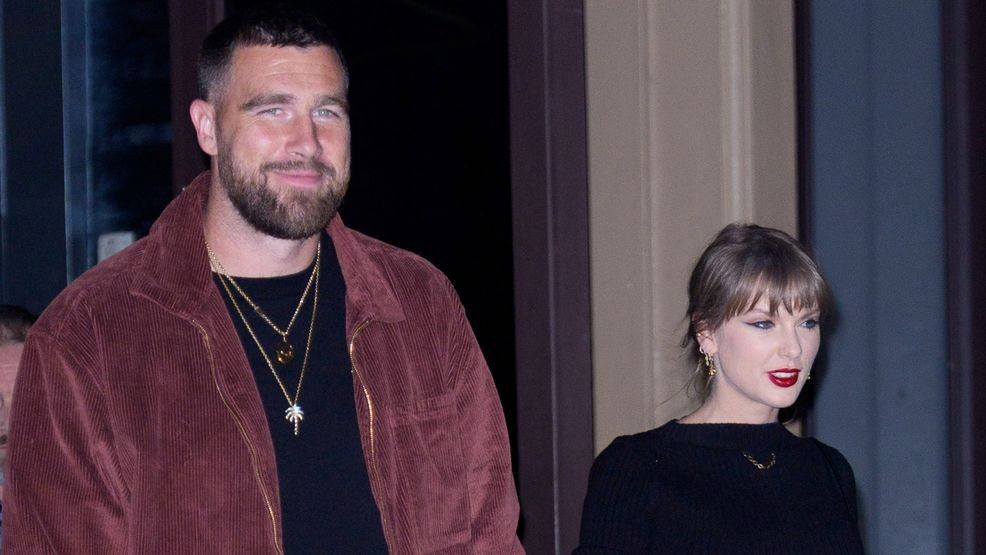 NEW YORK, NY - NOVEMBER 7: Travis Kelce and Taylor Swift are seen on November 7, 2025 in New York City. (Photo by XNY/Star Max/GC Images)