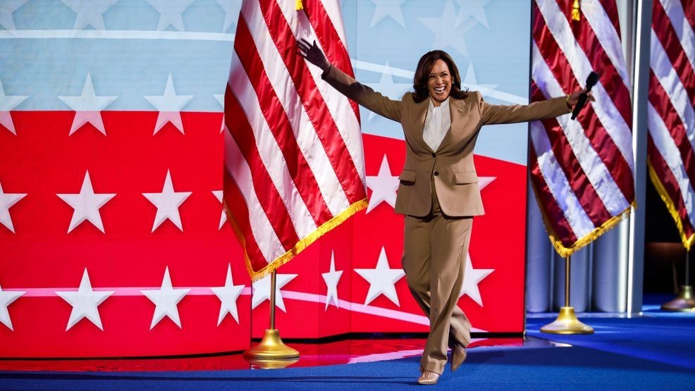 CHICAGO, ILLINOIS - AUGUST 19: Democratic presidential candidate, U.S. Vice President Kamala Harris speaks onstage during the first day of the Democratic National Convention at the United Center on August 19, 2024 in Chicago, Illinois.  Delegates, politicians, and Democratic party supporters are in Chicago for the convention, concluding with current Vice President Kamala Harris accepting her party's presidential nomination. The DNC takes place from August 19-22. (Photo by Chip Somodevilla/Getty Images)