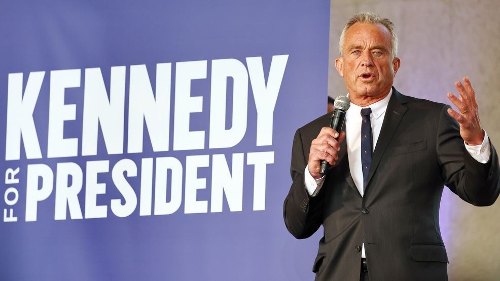 FILE - Independent presidential candidate Robert F. Kennedy Jr. speaks at a Cesar Chavez Day event at Union Station on March 30, 2024 in Los Angeles, California. The 70-year-old candidate is pushing Latino outreach in a long shot Independent bid in the 2024 presidential race. (Photo by Mario Tama/Getty Images)