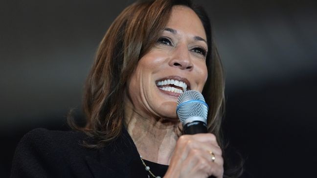 Democratic presidential nominee Vice President Kamala Harris speaks during a campaign event at Montage Mountain Resort in Scranton, Pa., Monday, Nov. 4, 2024. (AP Photo/Jacquelyn Martin)