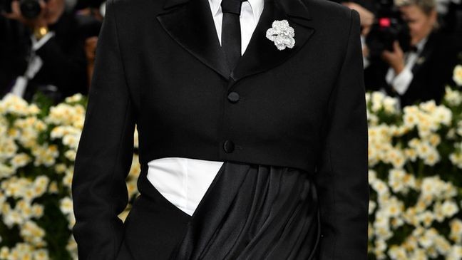 Aimee Lou Wood attends The Metropolitan Museum of Art's Costume Institute benefit gala celebrating the opening of the "Superfine: Tailoring Black Style" exhibition on Monday, May 5, 2025, in New York. (Photo by Evan Agostini/Invision/AP)