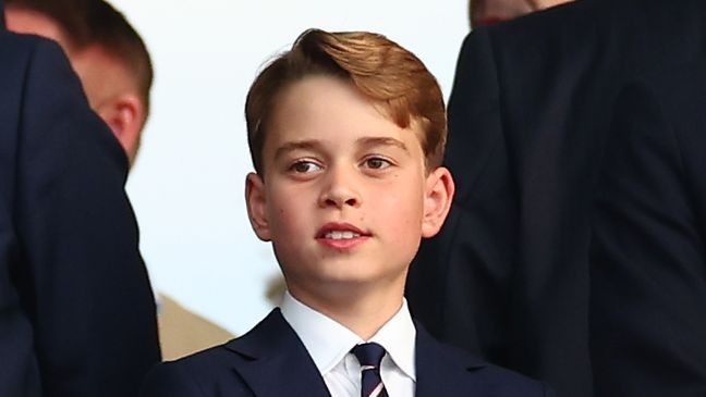 BERLIN, GERMANY - JULY 14:  Prince George of Wales looks on prior to the UEFA EURO 2024 final match between Spain and England at Olympiastadion on July 14, 2024 in Berlin, Germany. (Photo by Chris Brunskill/Fantasista/Getty Images)