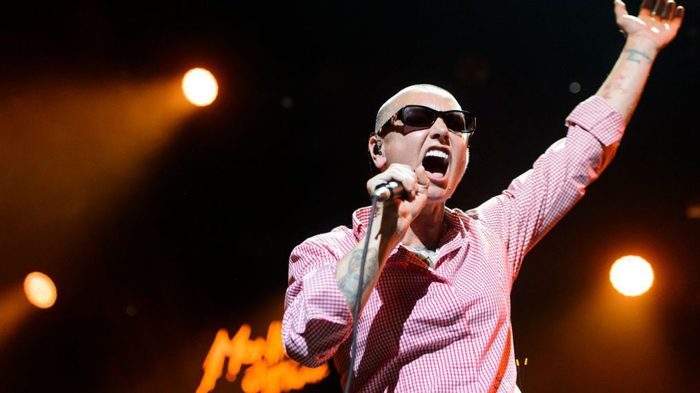 FILE - Irish singer Sinead O'Connor performs on the Stravinski Hall stage at the 49th Montreux Jazz Festival, in Montreux, Switzerland on July 4, 2015. (Jean-Christophe Bott/Keystone via AP, File)