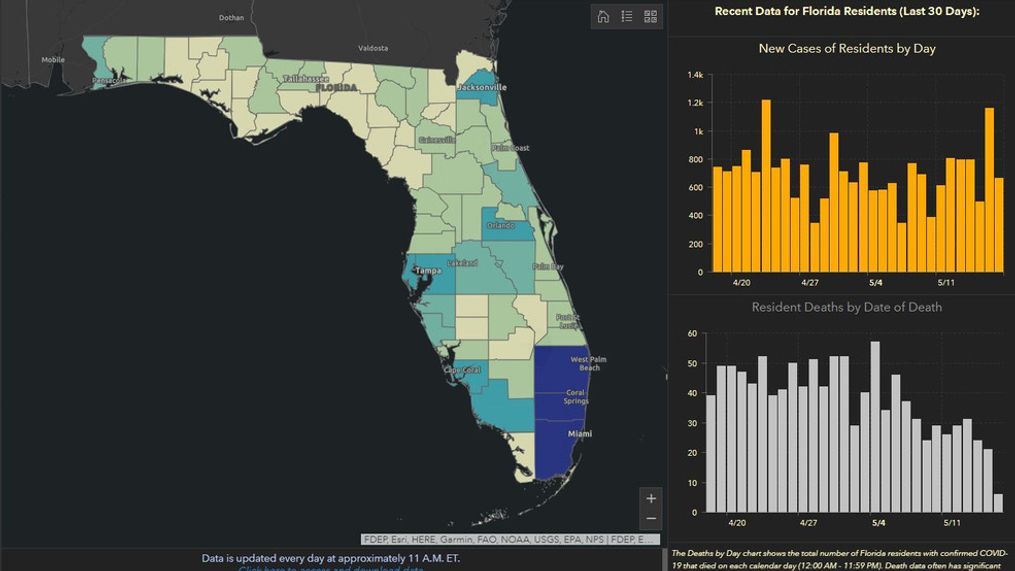 Woman who designed Florida's COVID-19 dashboard has been removed from her position (FDOH)