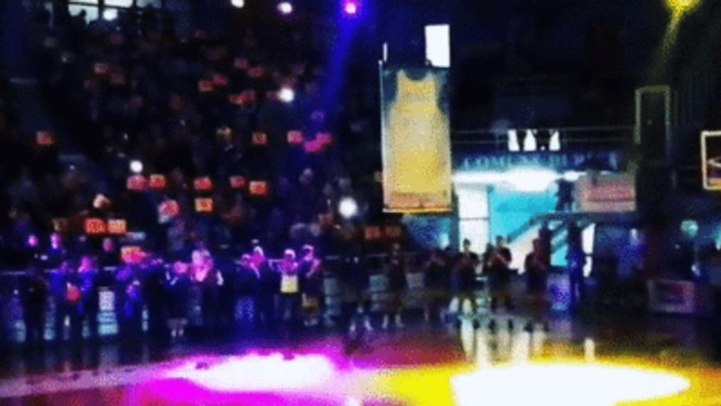 Kobe Bryant's No. 24 jersey retired at Italian stadium where his father played basketball (Carina Looden via Storyful)