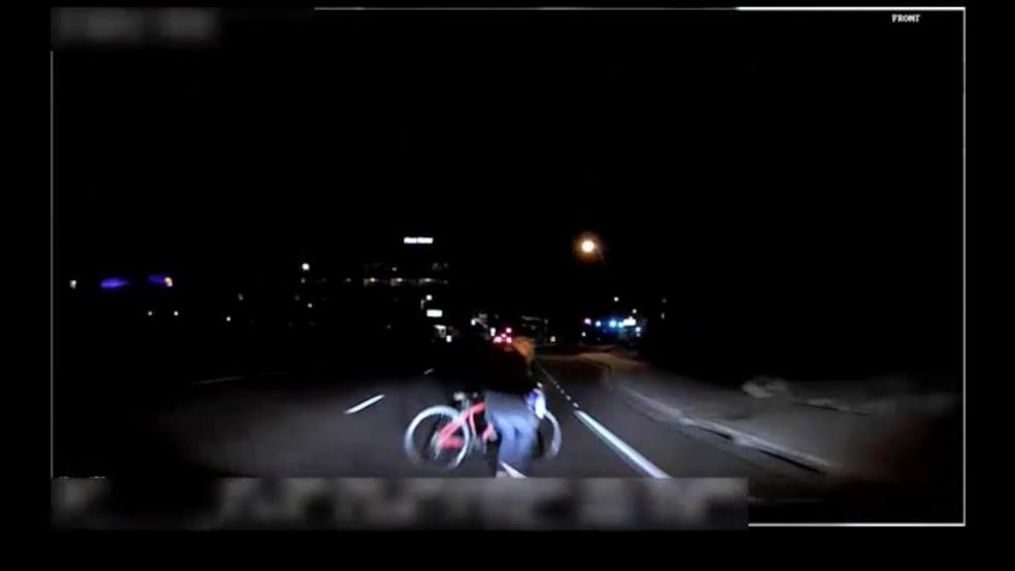 FILE- This file image made from video March 18, 2018, of a mounted camera provided by the Tempe Police Department shows an exterior view moments before an Uber SUV hit a woman in Tempe, Ariz. In a preliminary report on the crash released Thursday, May 24, federal investigators said the autonomous Uber SUV that struck and killed an Arizona pedestrian in March spotted the woman about six seconds before hitting her, but didn’t stop automatically because emergency braking was disabled. (Tempe Police Department via AP, File)