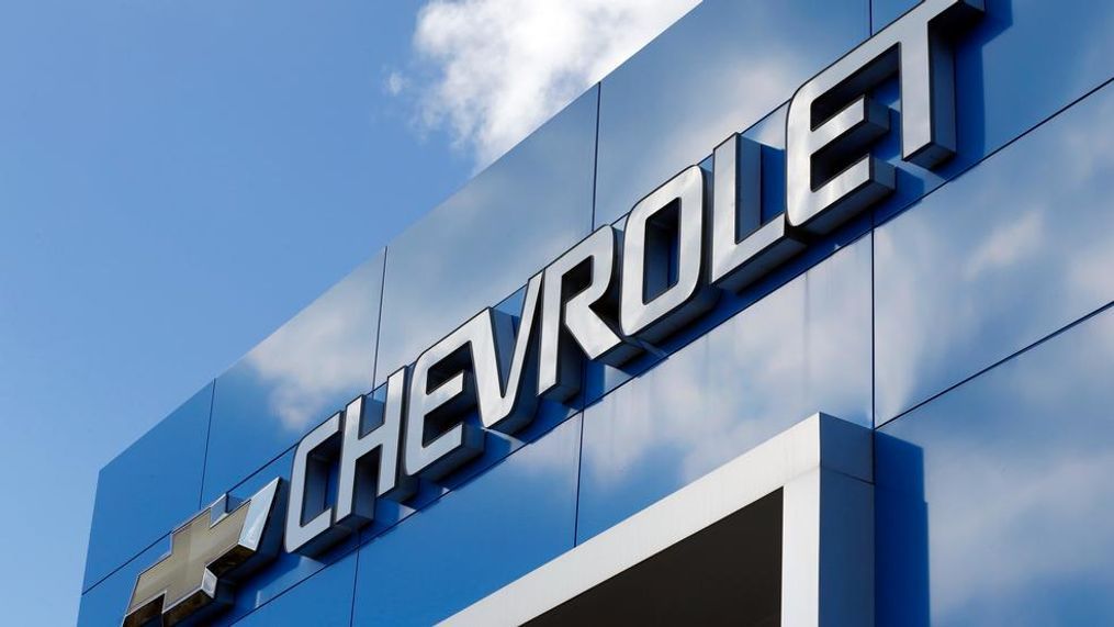 This April 26, 2017 file photo shows a Chevrolet sign at a Chevrolet dealership in Richmond, Va. (AP Photo/Steve Helber, File)