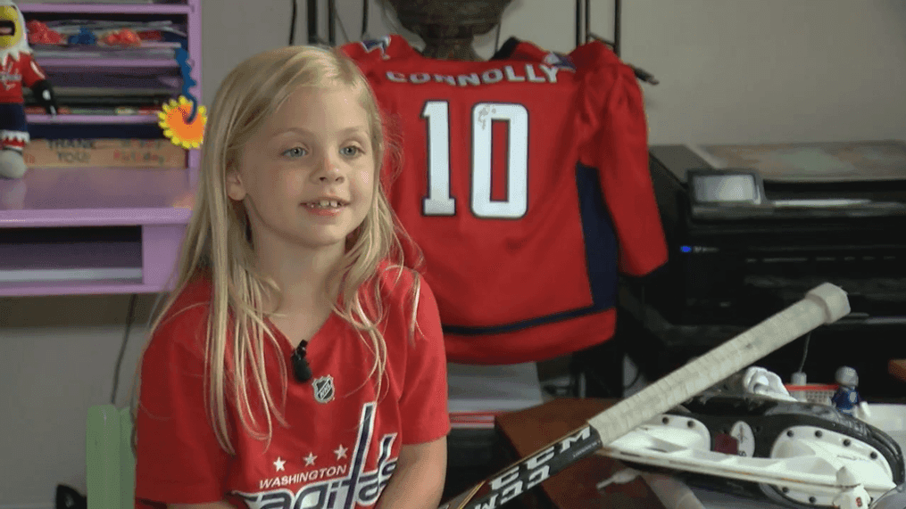 Washington Capitals' cutest fan, 'Puck Girl,' goes viral again after Game 4 celebration (ABC7)