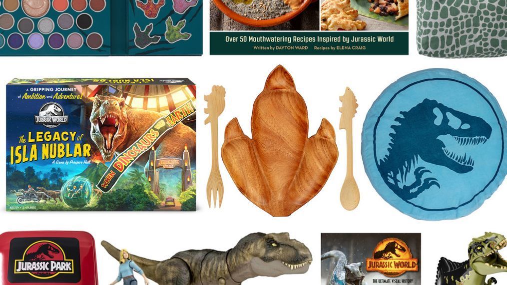 Holiday Gift Guide 2022: Jurassic World (Photo:{&nbsp;} Profusion Cosmetics, Insight Editions, Accompany, Funko, Uncanny Brands, Mattel, LEGO)