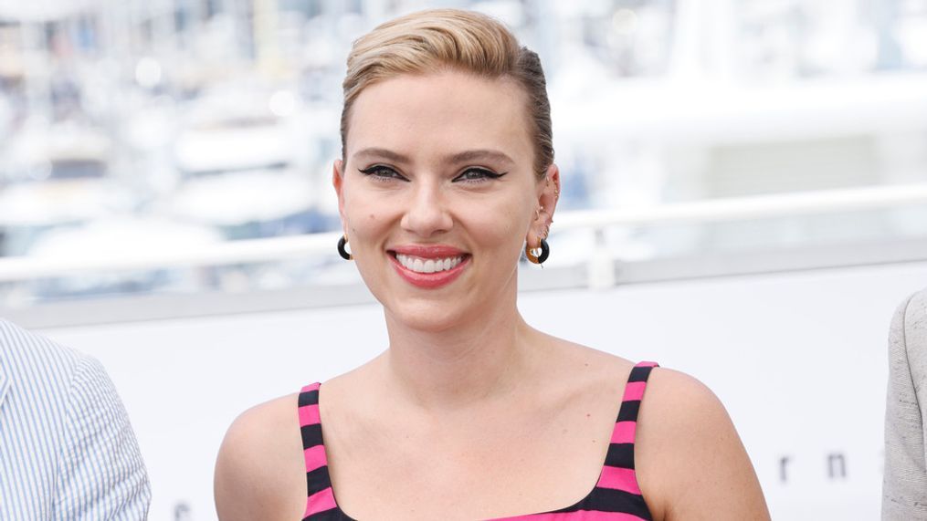 FILE - Scarlett Johansson poses for photographers at the photo call for the film "Asteroid City" at the 76th international film festival in Cannes, southern France, May 24, 2023. (Photo by Joel C Ryan/Invision/AP, File)