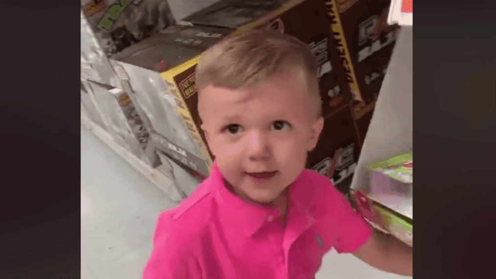 WATCH: Little boy very excited to be at Walmart (Fun with Brooks Barber)