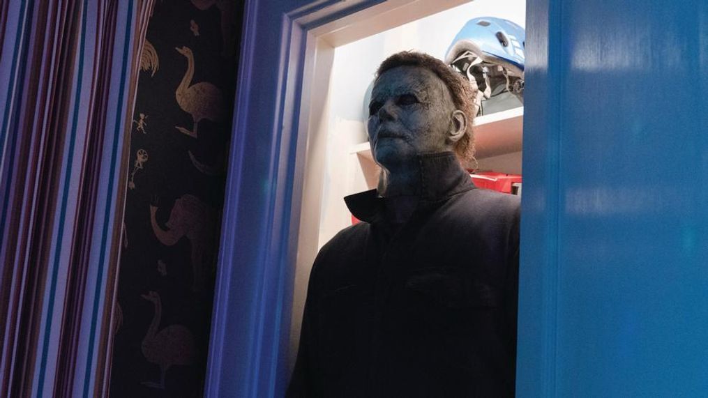 Masked killer Michael Myers in "Halloween."  Jamie Lee Curtis returns to her iconic role as Laurie Strode, who comes to her final confrontation with Michael Myers, the masked figure who has haunted her since she narrowly escaped his killing spree on Halloween night four decades ago.{&nbsp;}(Universal Pictures)