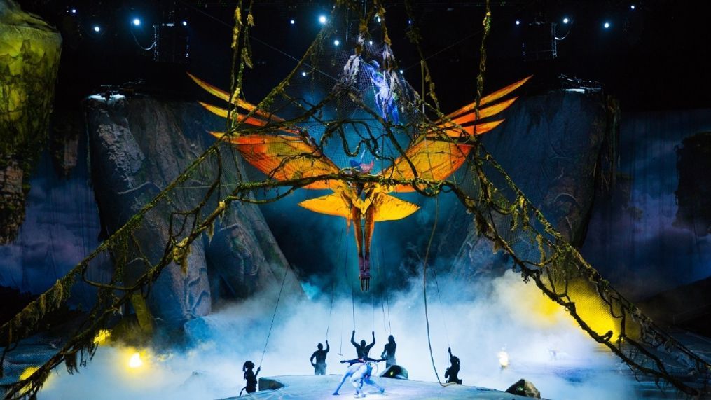 This undated image released by The Publicity Office shows a scene from the Cirque du Soleil production, "Toruk — The First Flight." (Errisson Lawrence/The Publicity Office via AP)