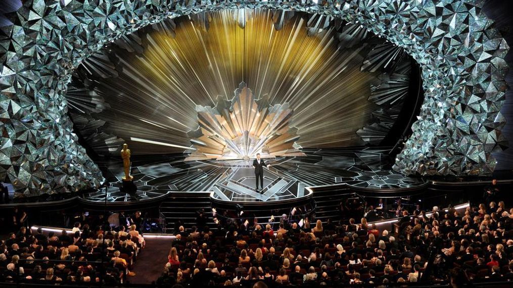 Host Jimmy Kimmel speaks at the Oscars on Sunday, March 4, 2018, at the Dolby Theatre in Los Angeles. (Photo by Chris Pizzello/Invision/AP)