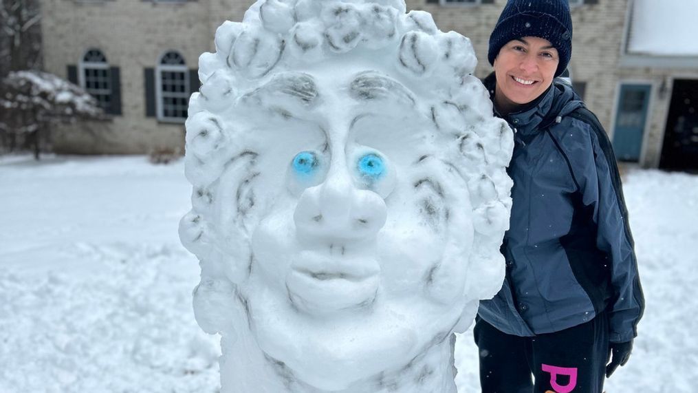 Photos: Rhode Island woman creates snow sculpture (Chime In photo courtesy of Stacey Forbes){&nbsp;}