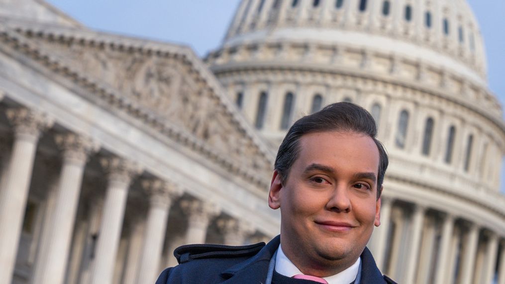 Rep. George Santos, R-N.Y., faces reporters at the Capitol in Washington, early Thursday, Nov. 30, 2023.{&nbsp;} (AP Photo/J. Scott Applewhite)