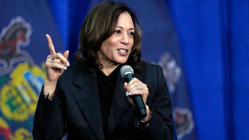 FILE - Vice President Kamala Harris speaks during a campaign event in Elkins Park, Pa., May 8, 2024. Harris spent part of a Tuesday, June 4 episode of "Jimmy Kimmel Live!" rehashing how she found out about former president Donald Trump's conviction on 34 felony counts in his criminal hush money trial.  (AP Photo/Matt Rourke, File)