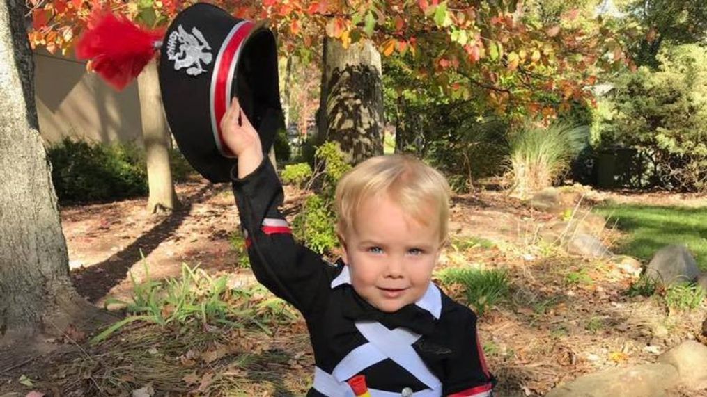 Kate Martin shared the video of her 2-year-old son Nolan marching to the tune of The Ohio State University Marching Band's signature song, "Le Regiment." (Courtesy Kate Martin/ Facebook)