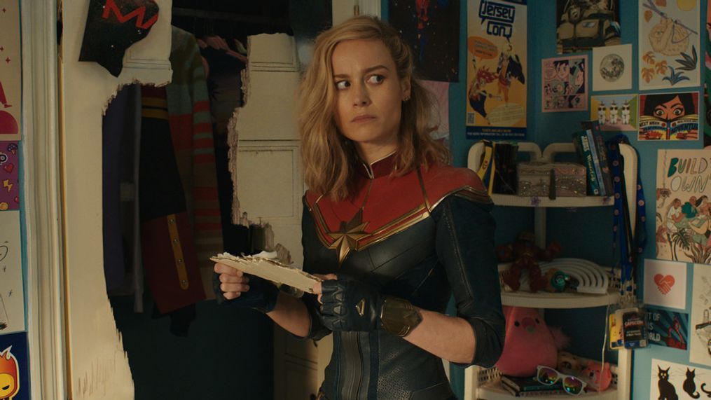 Brie Larson as Captain Marvel/Carol Danvers in Marvel Studios' THE MARVELS. Photo courtesy of Marvel Studios. Â© 2023 MARVEL.