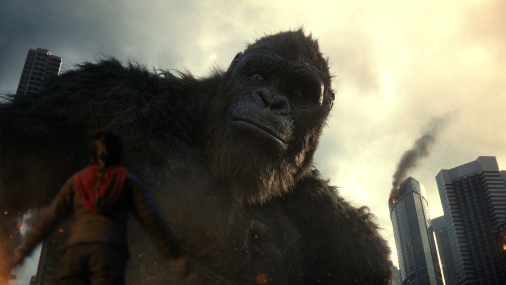 (L foreground-r) KAYLEE HOTTLE as Jia with KONG in Warner Bros. Pictures’ and Legendary Pictures’ action adventure “GODZILLA VS. KONG,” a Warner Bros. Pictures and Legendary Pictures release. (Photo: Warmer Bros.)