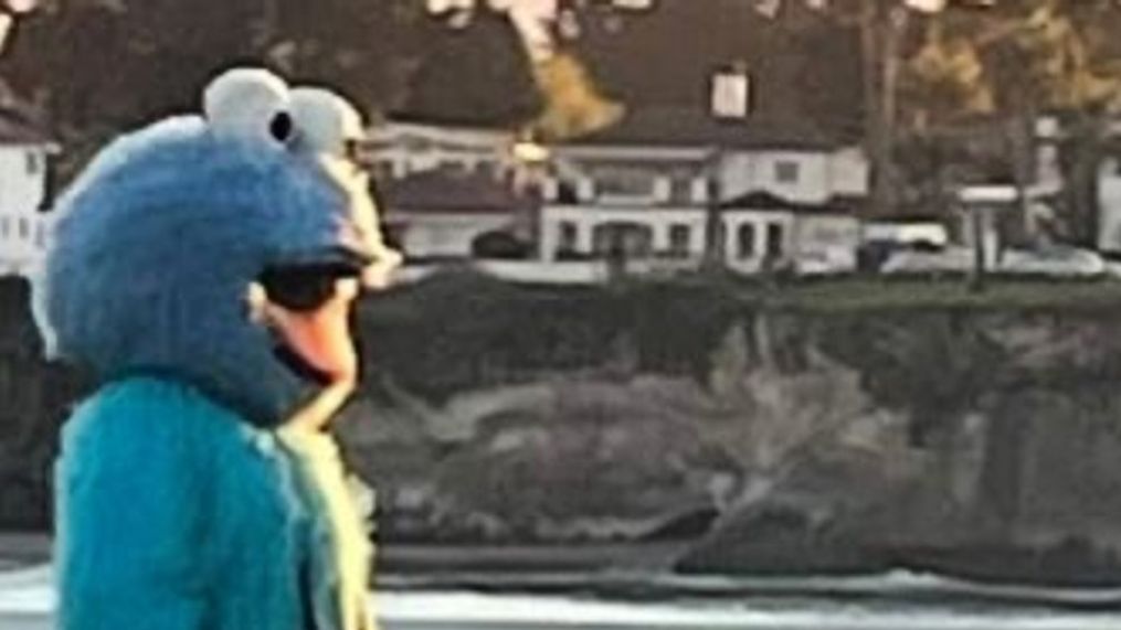 Guy named Adam Sandler, dressed as 'Cookie Monster,' prompts warning from city (Photo: Santa Cruz Police Department)