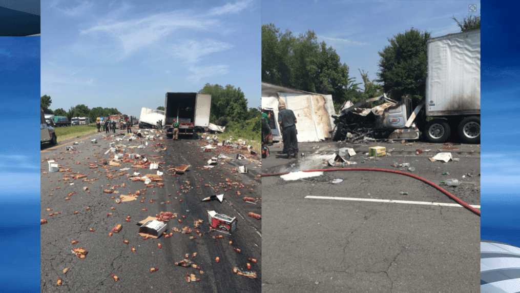 The crash happened about 10:45 a.m., Thursday, June 14, 2018, on Interstate 40 west between Galloway and Kerr in Pulaski County, Ark. (Arkansas Department of Transportation){&nbsp;}