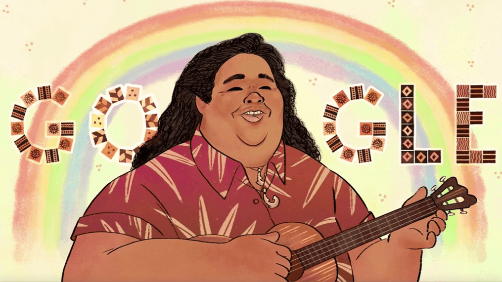 Google honors the singer-songwriter known as the "Voice of Hawaii." (Photo: Google via CNN Newsource)