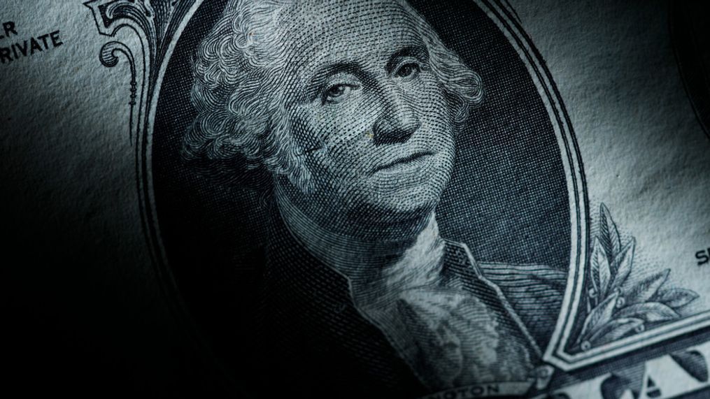 FILE - The likeness of George Washington is seen on a U.S. one dollar bill, Monday, March 13, 2023, in Marple Township, Pa. (AP Photo/Matt Slocum)