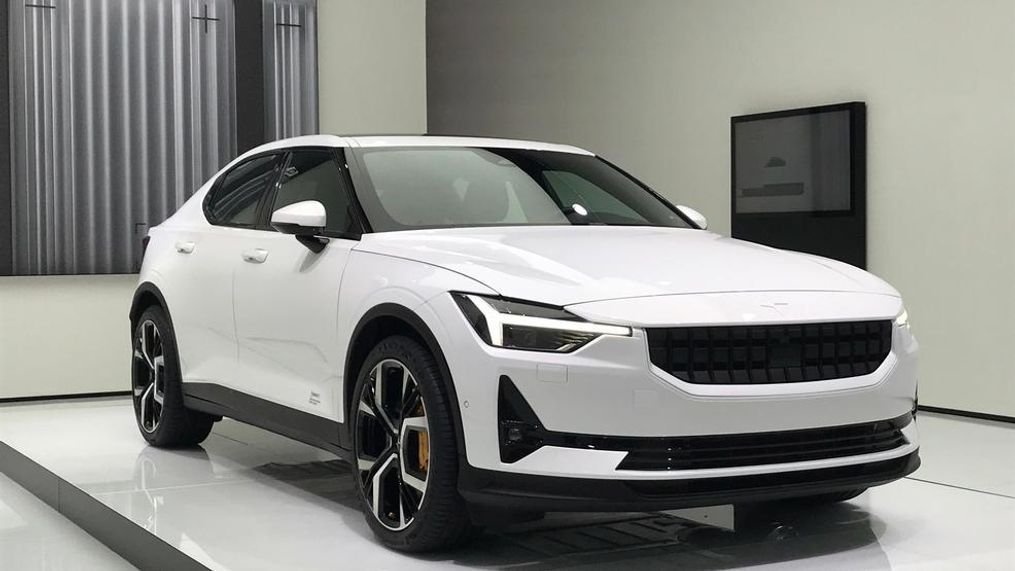 Polestar 2 on display at the 2019 Geneva International Motor Show (Sinclair Broadcast Group / Jill Ciminillo)