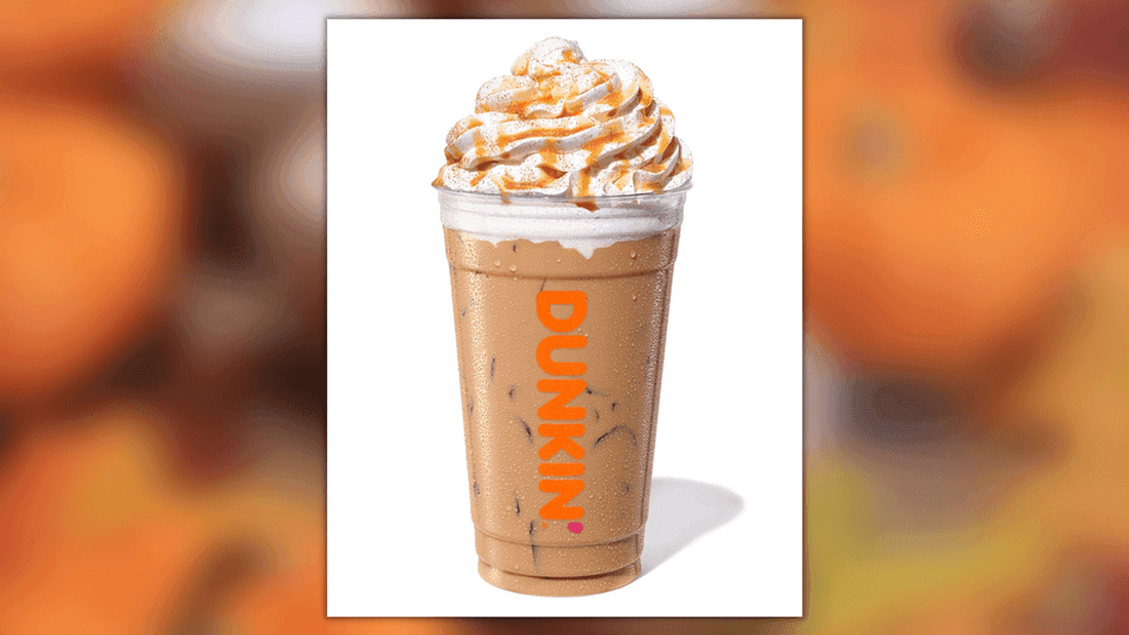 Iced Pumpkin Spice Latte returns to Dunkin Donuts for the 2023 fall season (Credit: Dunkin Donuts)