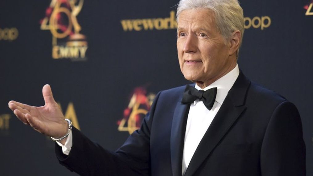 {p}Alex Trebek poses in the press room at the 46th annual Daytime Emmy Awards at the Pasadena Civic Center in Pasadena, Calif. (Photo by Richard Shotwell/Invision/AP, File){/p}