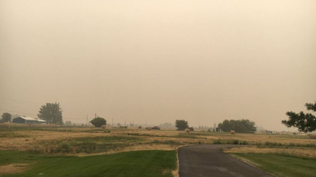 Smoky view from the National Weather Service office in Spokane, Wash., on Aug. 19, 2018. (National Weather Service Office, Spokane)