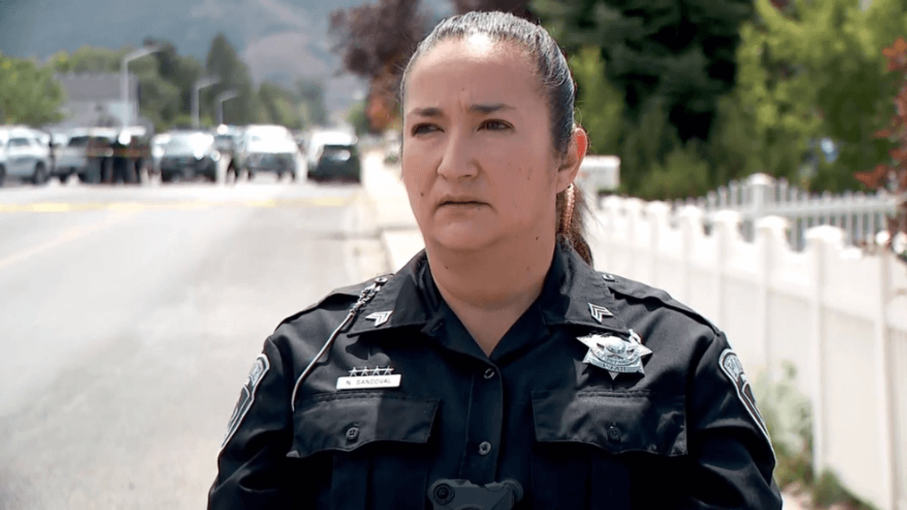 Neomi Sandoval, public information officer for Payson City Police, provides information about the search for a man who attacked a resident with a sledgehammer and punched children at a daycare. (Photo: KUTV)