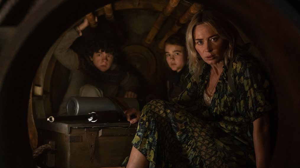 L-r, Marcus (Noah Jupe), Regan (Millicent Simmonds), and Evelyn (Emily Blunt) brave the unknown in "A Quiet Place Part II."{&nbsp;}(Photo: Paramount Pictures)