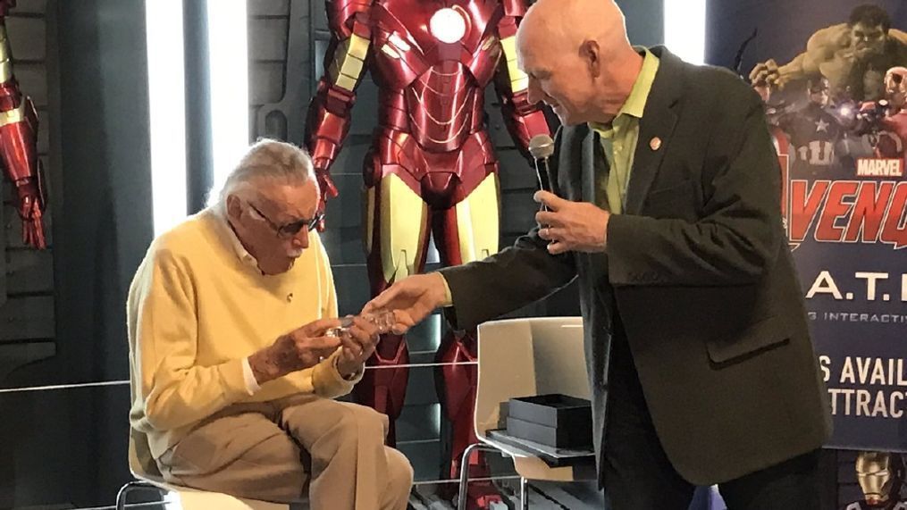 Marvel's Stan Lee receives the key to the Las Vegas Strip on Friday, Nov. 18, 2016. (KSNV/Nathan O'Neal)