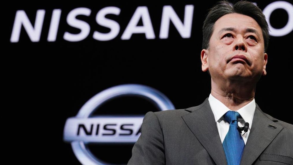 FILE - In this Dec. 2, 2019, file photo, Nissan Chief Executive Makoto Uchida speaks during a press conference at the automaker's headquarters in Yokohama, near Tokyo.{&nbsp;} (AP Photo/Eugene Hoshiko, File)