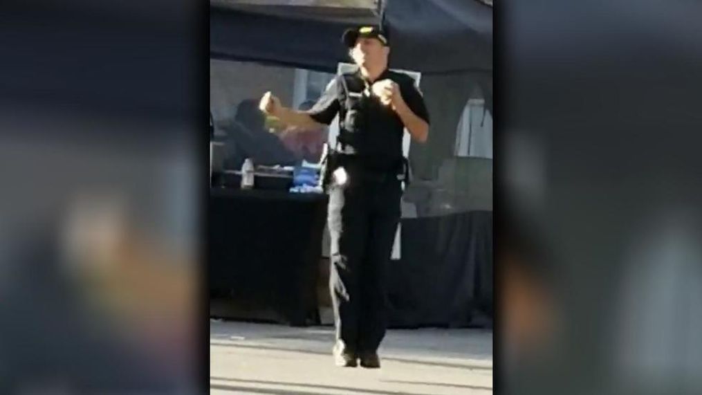 Officer Cody Pruitt dancing. (Courtesy Christina Cook)