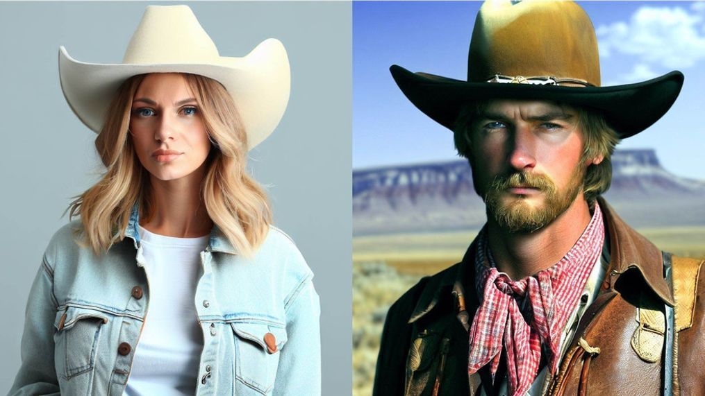 The stereotypical female and male from Wyoming, according to AI. (Microsoft Image Creator powered by DALL-E)