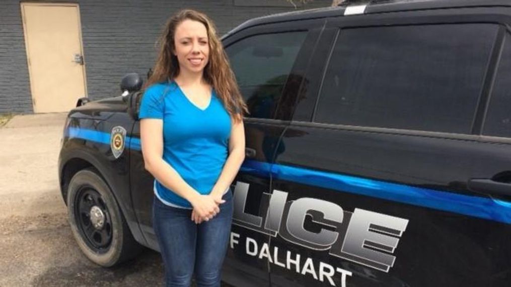 Officer Erica Trevino is the newest addition to the Dalhart Police Department (Drew Powell ABC 7 News){p}{/p}