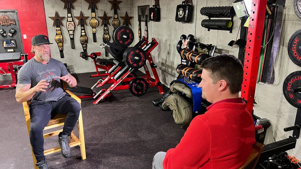 Acting, wrestling star Adam Copeland, aka Edge, sits down with WLOS to talk about balancing two careers. (WLOS Staff)