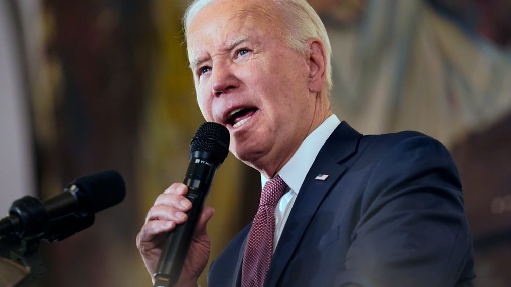 President Joe Biden delivers remarks at Mother Emanuel AME Church in Charleston, S.C., Monday, Jan. 8, 2024, where nine worshippers were killed in a mass shooting by a white supremacist in 2015. (AP Photo/Stephanie Scarbrough)