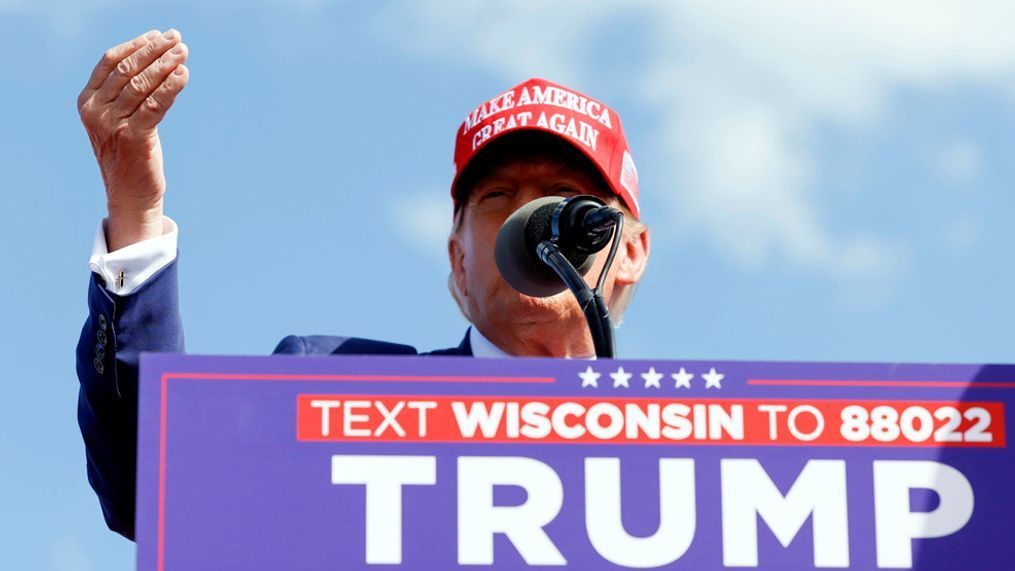 Republican presidential candidate former President Donald Trump speaks at a campaign event Tuesday, June 18, 2024, in Racine, Wis. (AP Photo/Jeffrey Phelps)