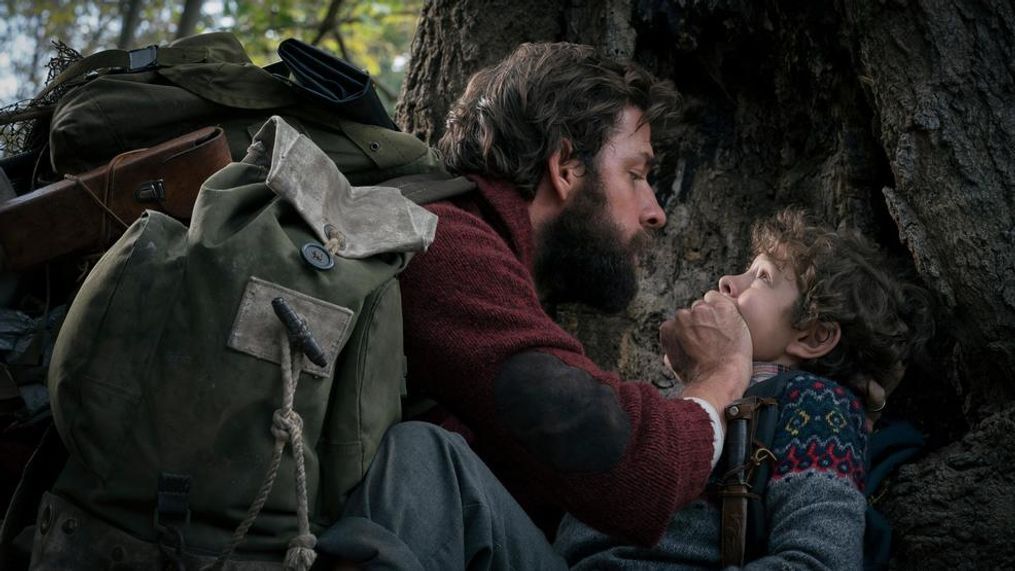 Left to right: John Krasinski plays Lee Abbott and Noah Jupe plays Marcus Abbott in "A QUIET PLACE," from Paramount Pictures. (Paramount Pictures)